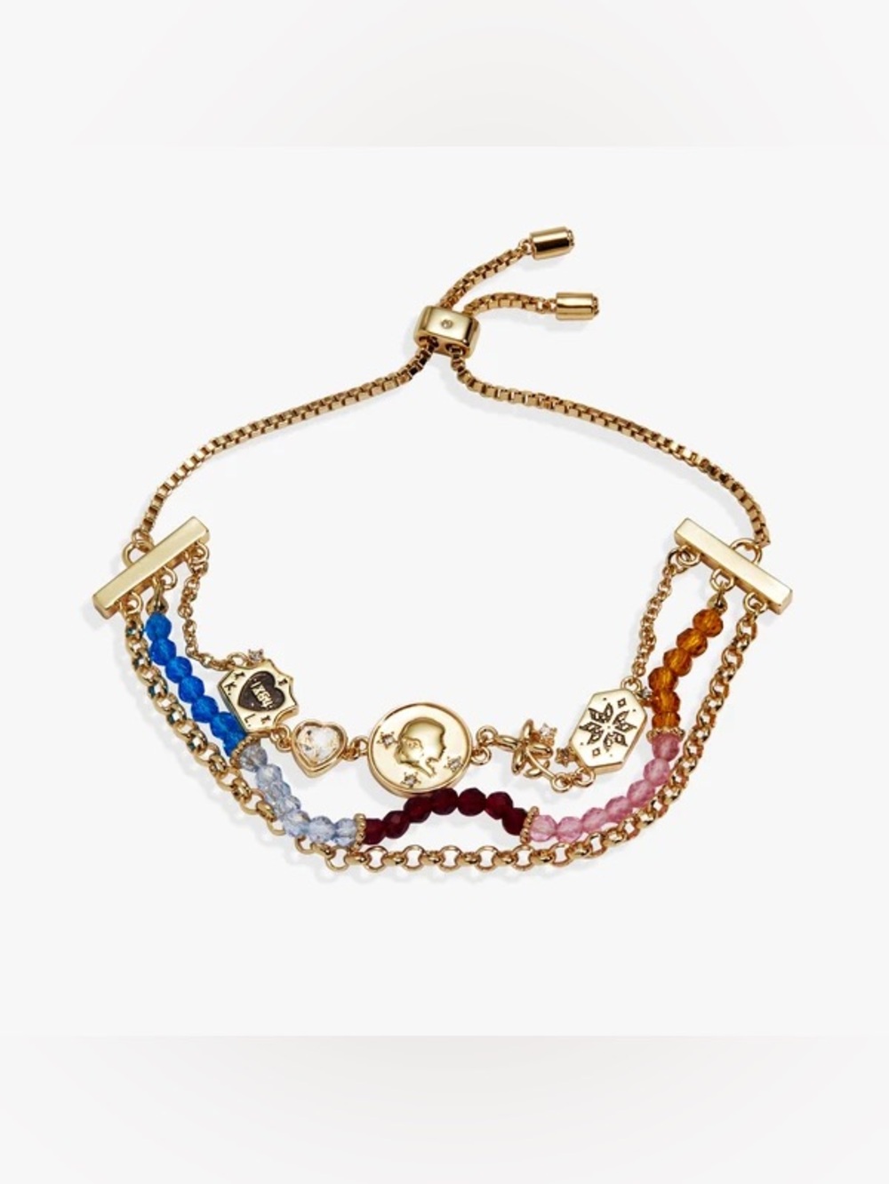 Alex and Ani x American Girl Kirsten 3-Row Bolo Gold Finish Slider Bracelet